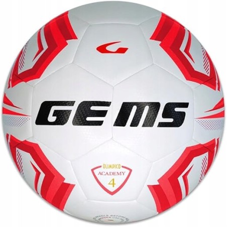 GEMS UN07-0312 Olimpico Academy piłka nożna biało-czerwona rozmiar 4 OPIS