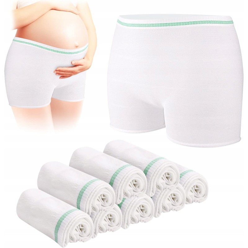 Majtki poporodowe Carer zestaw 8 szt jednorazowe bezszwowe wysoki stan r XL