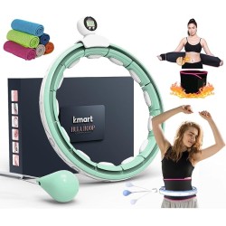 K-MART Hula Hop z wypustkami i obciążnikiem 16-segmentowe zielone OPIS