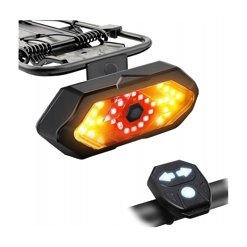 Outlet Tylne światło rowerowe LED z kierunkowskazami na pilot Outlet Tylne światło rowerowe LED z kierunkowskazami na pilot