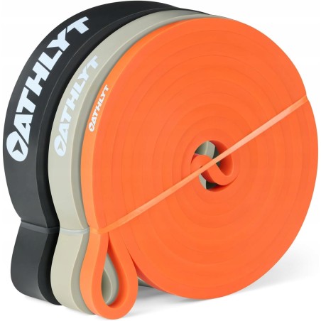 Taśmy oporowe do ćwiczeń z antypoślizgową konstrukcją Athlyt zestaw OPIS