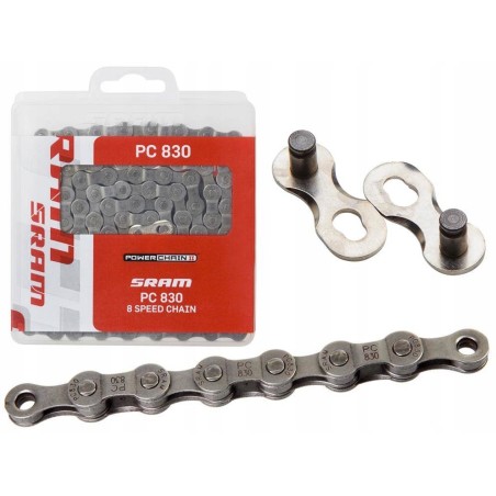 Łańcuch Sram PC 830 6/7/8-rzędowy 114 ogniw 6,9 mm spinka PowerLink OPIS