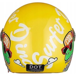 Kask dziecięcy L4731 FREEUP r.48-55cm zółty dinozaur z wizjerem ABS lekki