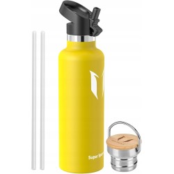 Super Sparrow Butelka na wodę ze stali nierdzewnej 750ml bez BPA żółta OPIS