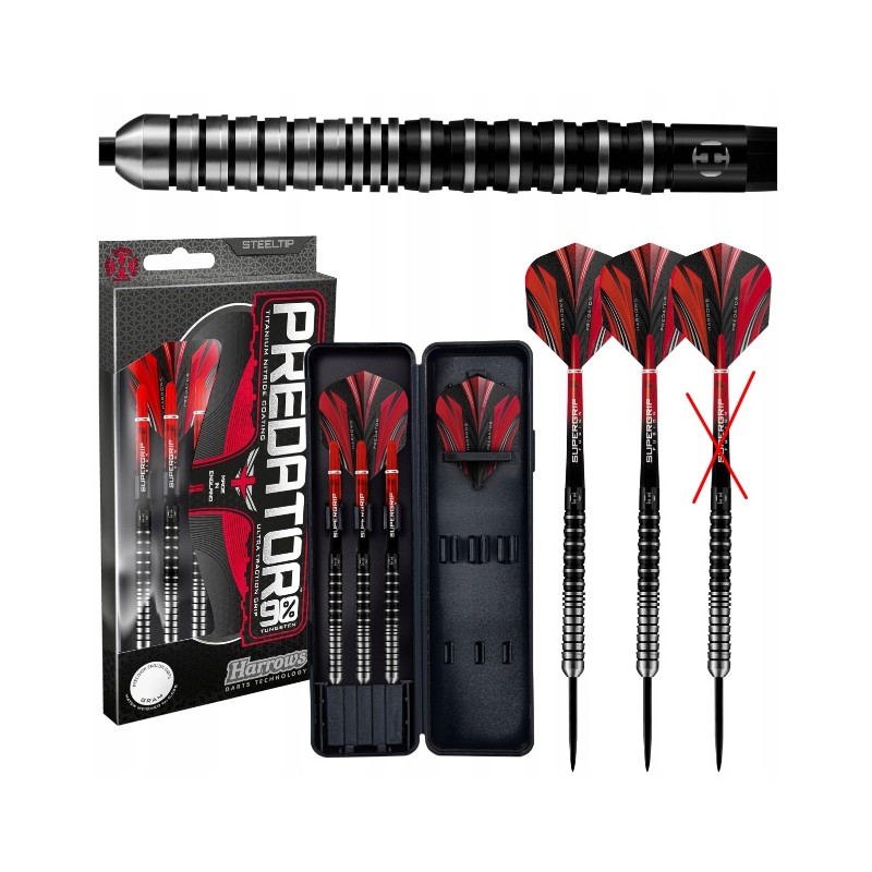 Rzutki Harrows Predator 90% Steeltip 25 gR z wolframu uniwersalne OPIS