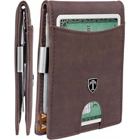 Portfel męski TRAVANDO z klipsem na pieniądze RIO składany na pół OPIS