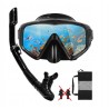 Okulary do nurkowania dla dorosłych regulowany pasek widok 180' + fajka