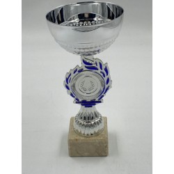 Outlet Srebrny Puchar Trofeum sportowe rozmiar 20 cm srebrno-niebieskie