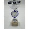 Outlet Srebrny Puchar Trofeum sportowe rozmiar 20 cm srebrno-niebieskie