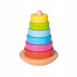 GOKI 58925 Układanka Drewniana Piramidka 7EL. 2+ CE motoryka PREZENT