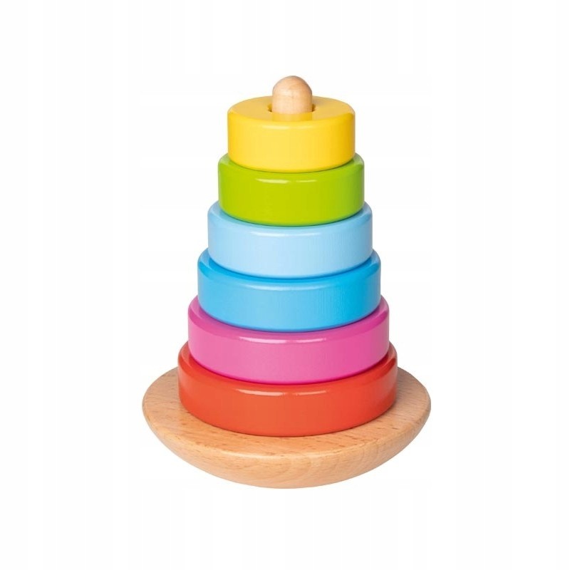 GOKI 58925 Układanka Drewniana Piramidka 7EL. 2+ CE motoryka PREZENT