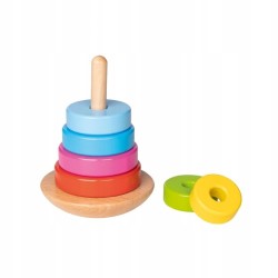 GOKI 58925 Układanka Drewniana Piramidka 7EL. 2+ CE motoryka PREZENT