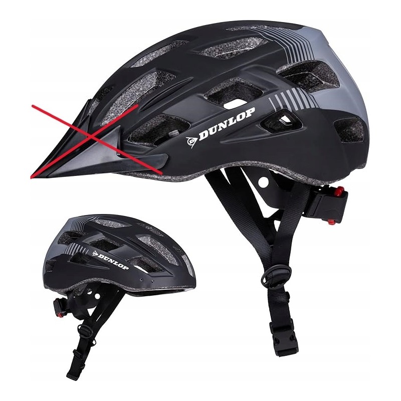Outlet Kask rowerowy regulowany LED z tyłu DUNLOP rozmiar M czarny OPIS