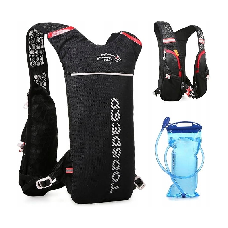 Outlet Lixada Plecak na wodę 2 l do biegania oddychający ultralekki czarny