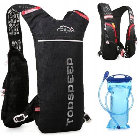 Outlet Lixada Plecak na wodę 2 l do biegania oddychający ultralekki czarny