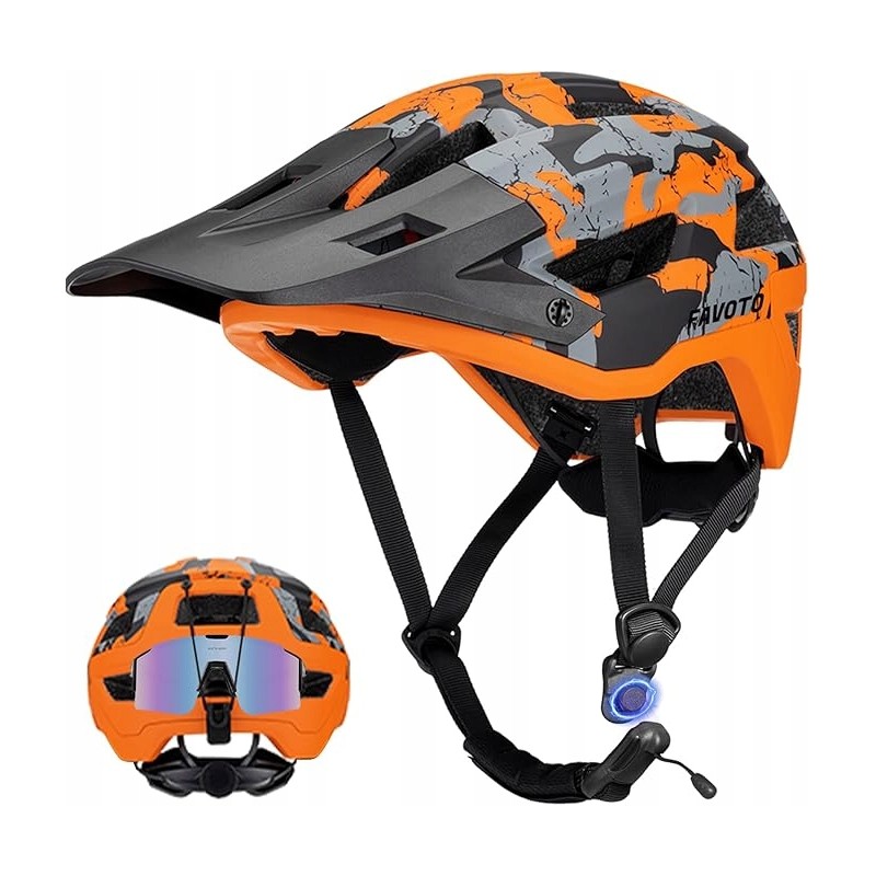 Favoto Lekki kask rowerowy z daszkiem regulowany rozmiar L 59-61 cm