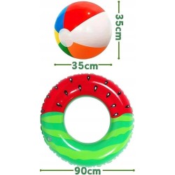 Chennyfun Nadmuchiwane koło do pływania w zestawie z dmuchaną piłką OPIS