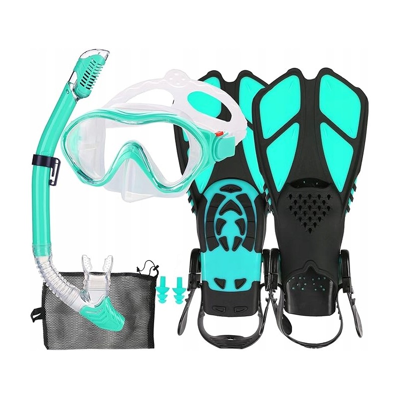 Zestaw do nurkowania dla dzieci z rurką płetwami i maską przeciwmgielną