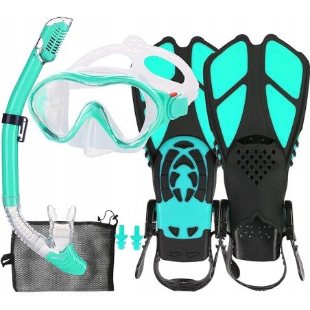 Zestaw do nurkowania dla dzieci z rurką płetwami i maską przeciwmgielną