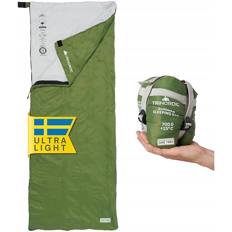 Trinordic Śpiwór Letni Koc 700g z Zamkiem Błyskawicznym 190 x 75cm OPIS