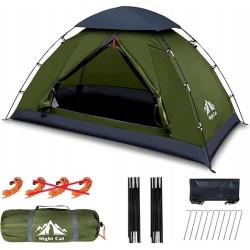 Outlet NIGHT CAT Namiot Kempingowy dla 2 osób Wodoodporny zielony OPIS