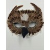 Outlet Maska na twarz wenecka z piórami Widmann zwierzęta brązowy sowa