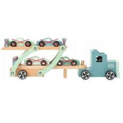 Outlet Zabawka dla dzieci Ciężarówka laweta na samochody drewniana OPIS