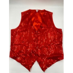 Outlet Kamizelka męska Smiffys z cekinami czerwona r. L strój karnawał HIT