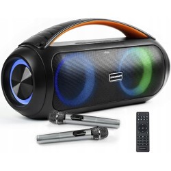 Dynasonic Przenośny głośnik Bluetooth D93 IPX7 LED + dwa mikrofony OPIS