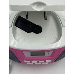 OUTLET BOOMBOX RADIOODTWARZACZ CD/MP3 BT Aiwa BBTU-300PK biało różowy OPIS