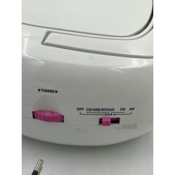 OUTLET BOOMBOX RADIOODTWARZACZ CD/MP3 BT Aiwa BBTU-300PK biało różowy OPIS