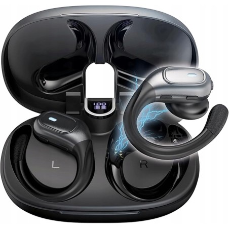 Słuchawki douszne PORTENTUM bezprzewodowe sportowe bateria 50 godzin DNS