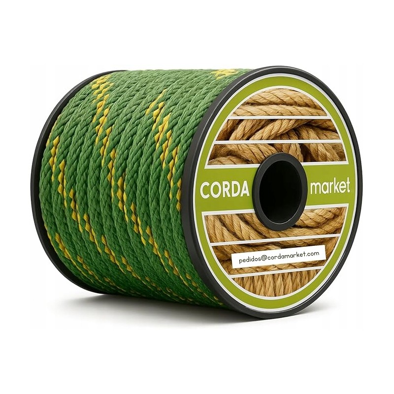 Cordamarket Driza lina zielona pleciona długość 25metrów 10mm do żeglarstwa