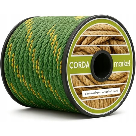 Cordamarket Driza lina zielona pleciona długość 25metrów 10mm do żeglarstwa