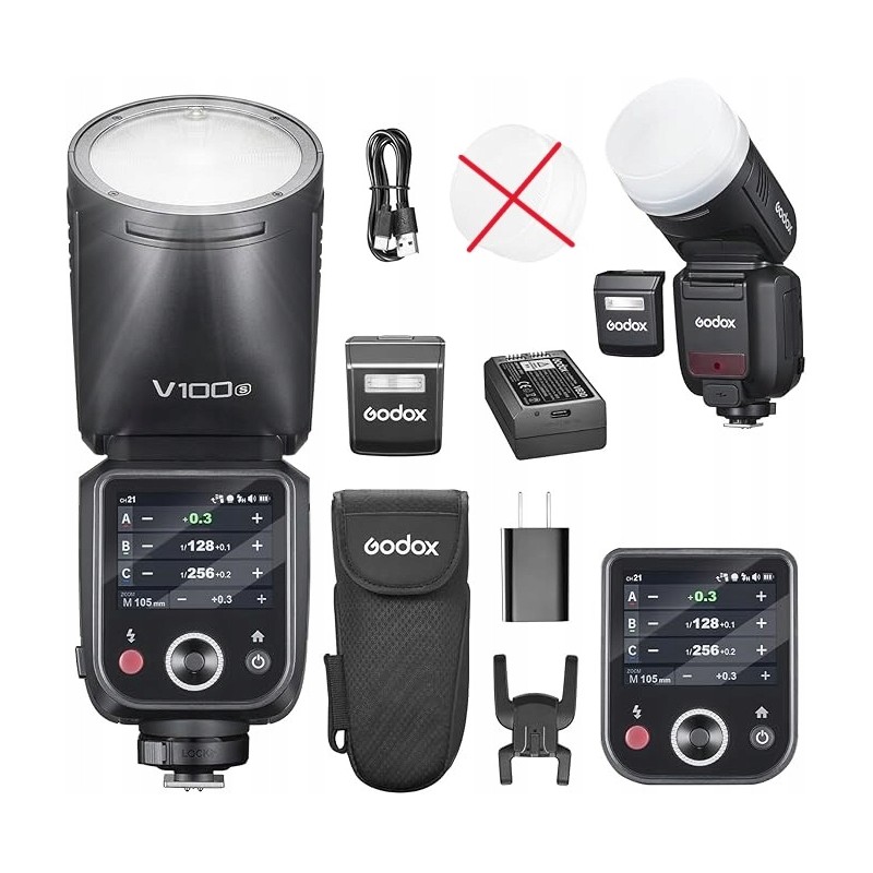 GODOX V100S Flash V100-S 100 W okrągła głowica z ekranem dla Sony OPIS