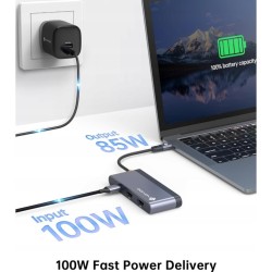 Outlet Stacja dokująca usb c 6 w 1 Novoo RM6F PD Plug and Play 100 W RJ45