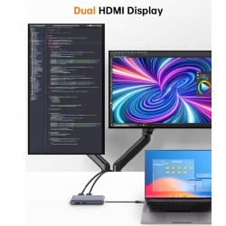 Outlet Stacja dokująca usb c 6 w 1 Novoo RM6F PD Plug and Play 100 W RJ45