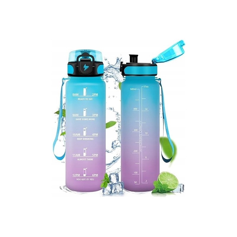 Butelka Vikastar sportowa niebiesko-fioletowa filtr bez BPA 500ml OPIS