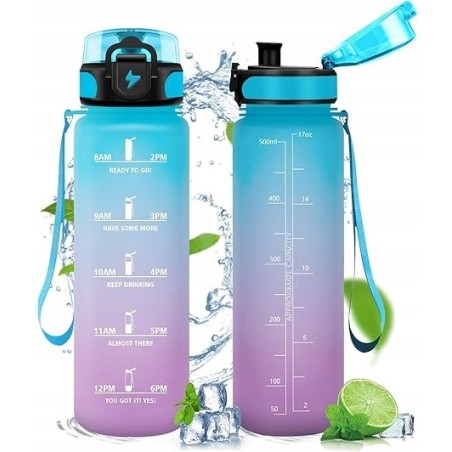 Butelka Vikastar sportowa niebiesko-fioletowa filtr bez BPA 500ml OPIS
