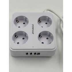 Outlet POWSAF Czteroosobowy przedłużacz z czterema portami ładowania USB
