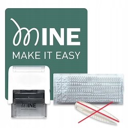 Kompaktowy znacznik do ubrań i książek Mine Stamp personalizowany OPIS