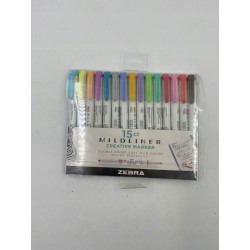 Outlet Zebra Mildliner Dwustronne zakreślacze 15 sztuk wielokolorwe