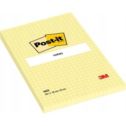 Karteczki samoprzylepne Post-it 100 kartek 102mm x 152mm w kratkę żółte