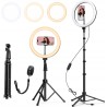 ATUMTEK Pierścień świetlny 12" z dużym statywem regulowany 3 tryby 160 cm