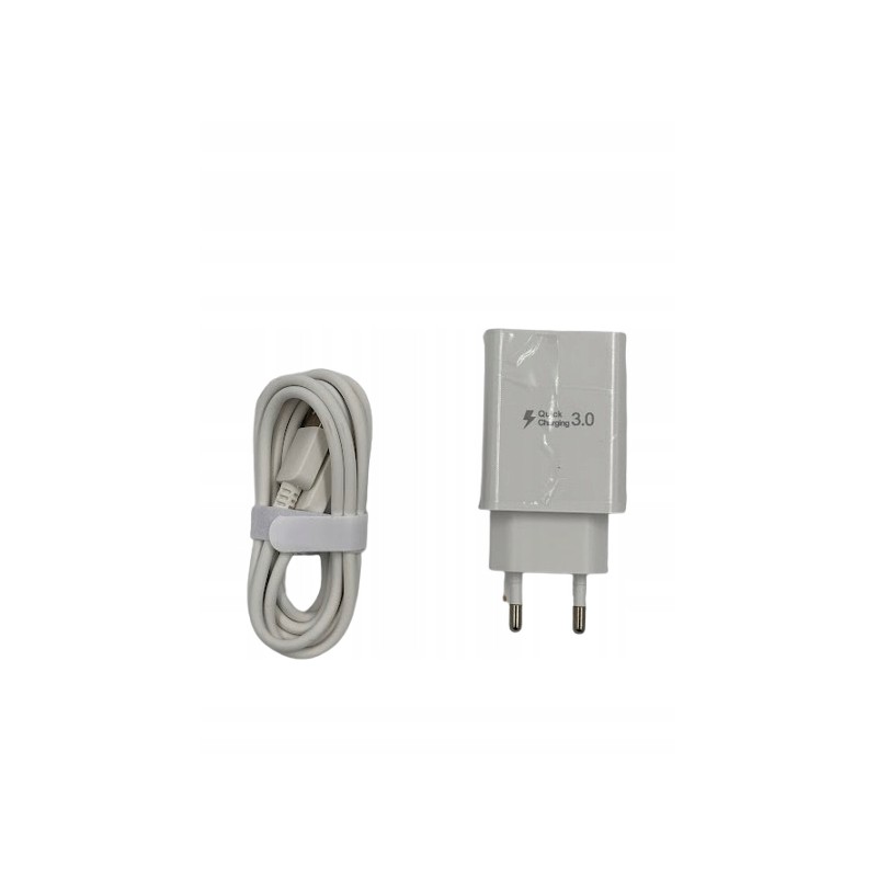 Outlet ŁADOWARKA SIECIOWA SZYBKA QUICK CHARGE 3.0 USB 18W 3000 mA + kabel