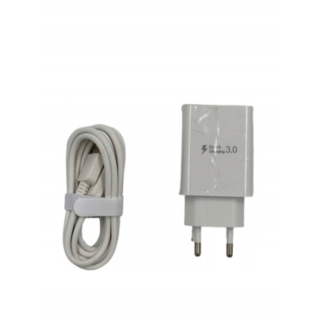 Outlet ŁADOWARKA SIECIOWA SZYBKA QUICK CHARGE 3.0 USB 18W 3000 mA + kabel
