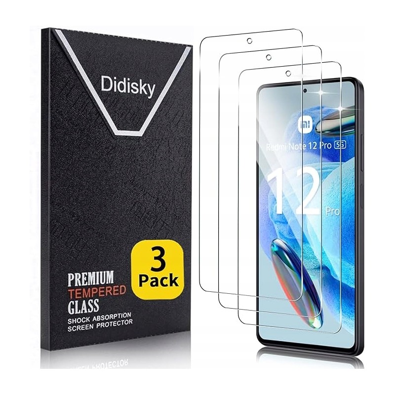 3 folie ochronne Didisky szkło hartowane do Xiaomi Redmi Note 12 Pro 4G/5G
