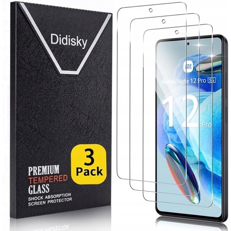 3 folie ochronne Didisky szkło hartowane do Xiaomi Redmi Note 12 Pro 4G/5G