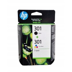 Outlet Zestaw tuszy HP 301 czarny +kolor N9J72AE poj 6 ml wydajność 355 str