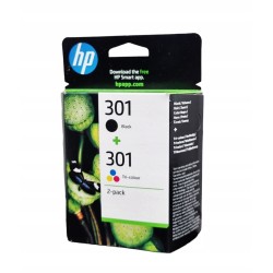 Outlet Zestaw tuszy HP 301 czarny +kolor N9J72AE poj 6 ml wydajność 355 str